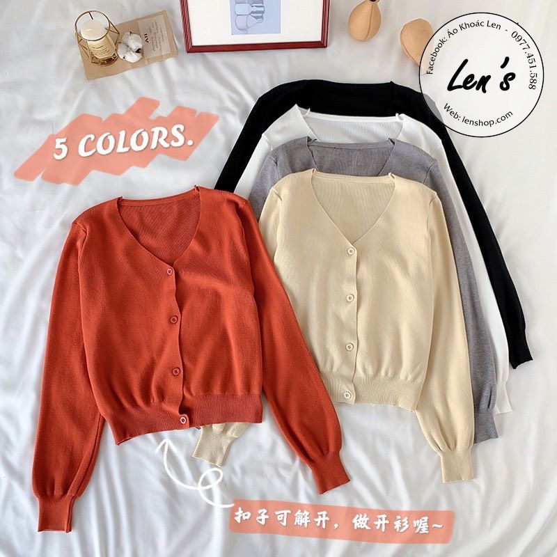 Áo khoác len mịn cổ tim