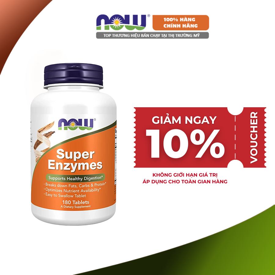 Now super enzymes bổ sung enzym hỗ trợ t i ê u h ó a khỏe mạnh