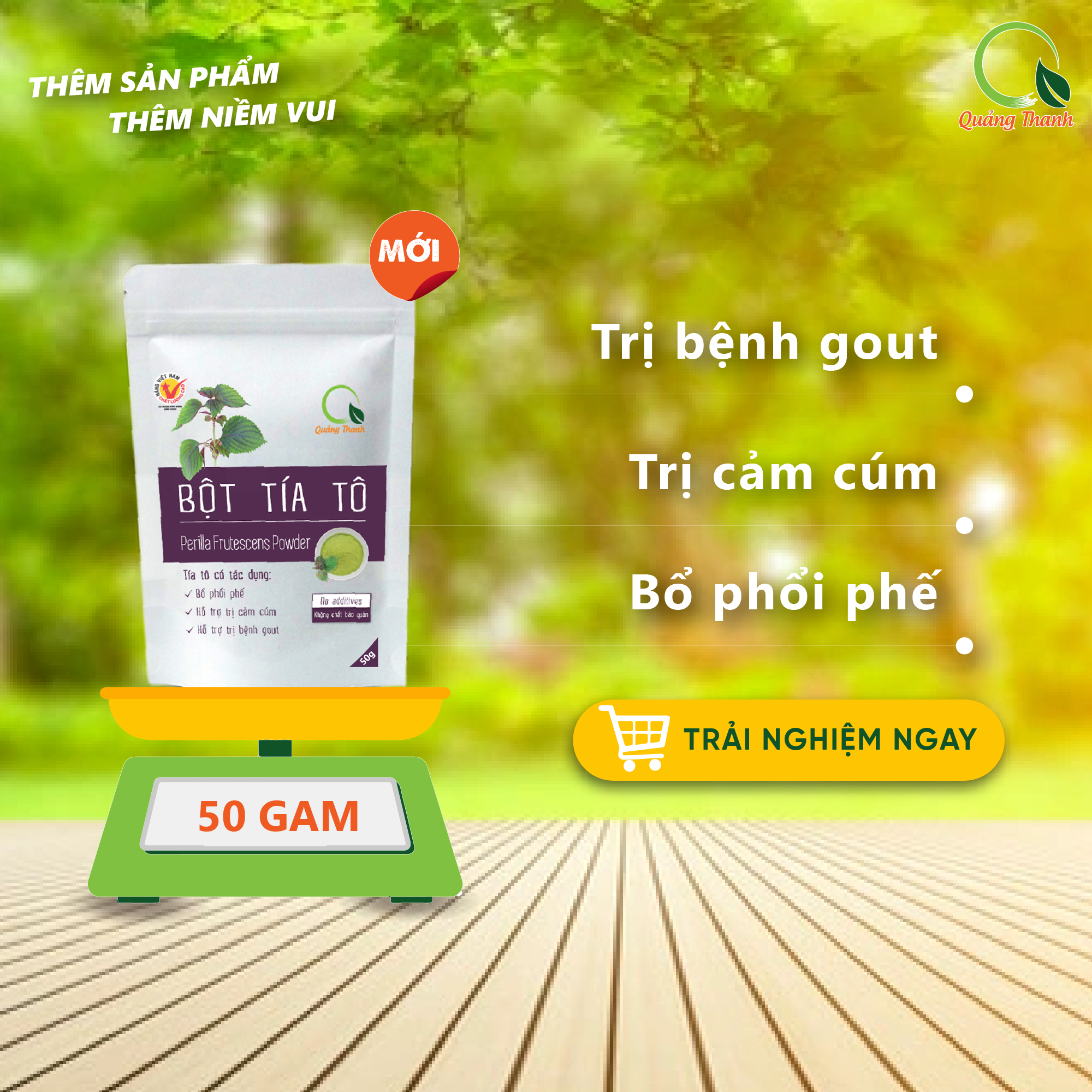 Bột Tía Tô Quảng Thanh sấy lạnh nguyên chất 50gr