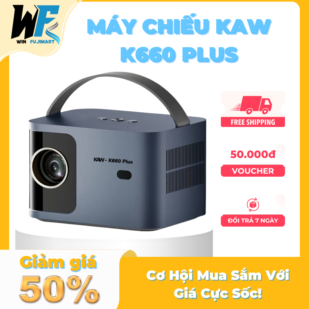 Máy chiếu mini KAW K560/K650/K960, máy chiếu mini loại mới, máy chiếu phim lên tường, máy chiếu 4K, Phù hợp xem Phim xem bóng đá Tivi cực nét, Bảo hành chính hãng 12 tháng 1 đổi 1 Tại Win FujiMart