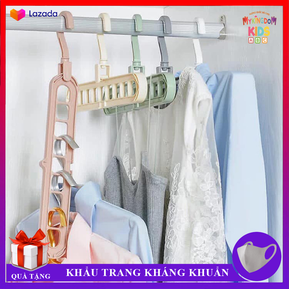 [ Combo ] Set 3 Móc Treo Quần Áo Đa Năng - Móc Treo Quần Áo 9 Chịu Nặng Tốt - Gấp Gọn, Di Động Thông Minh Tiết Kiệm Diện Tích Cho Không Gian Của Bạn