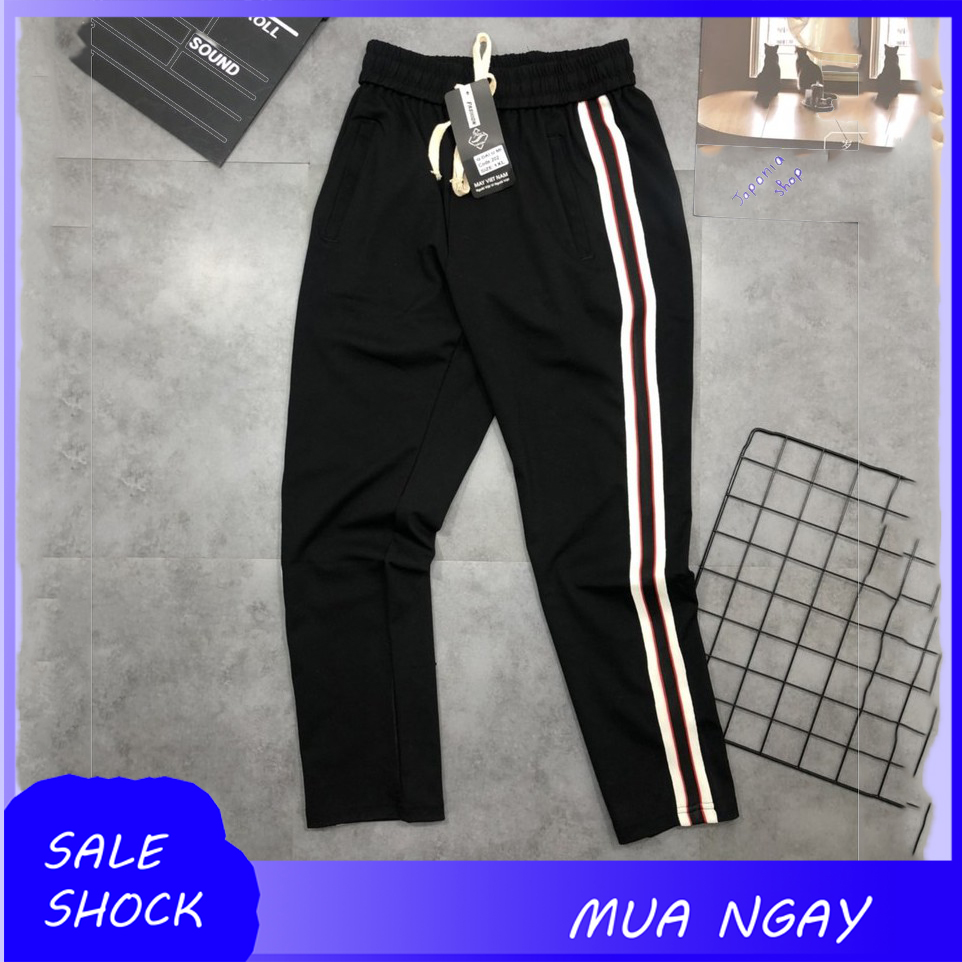 Quần dài thể thao dây phối màu chất poly 2 da mềm mịn co giãn 4 chiều kss-368