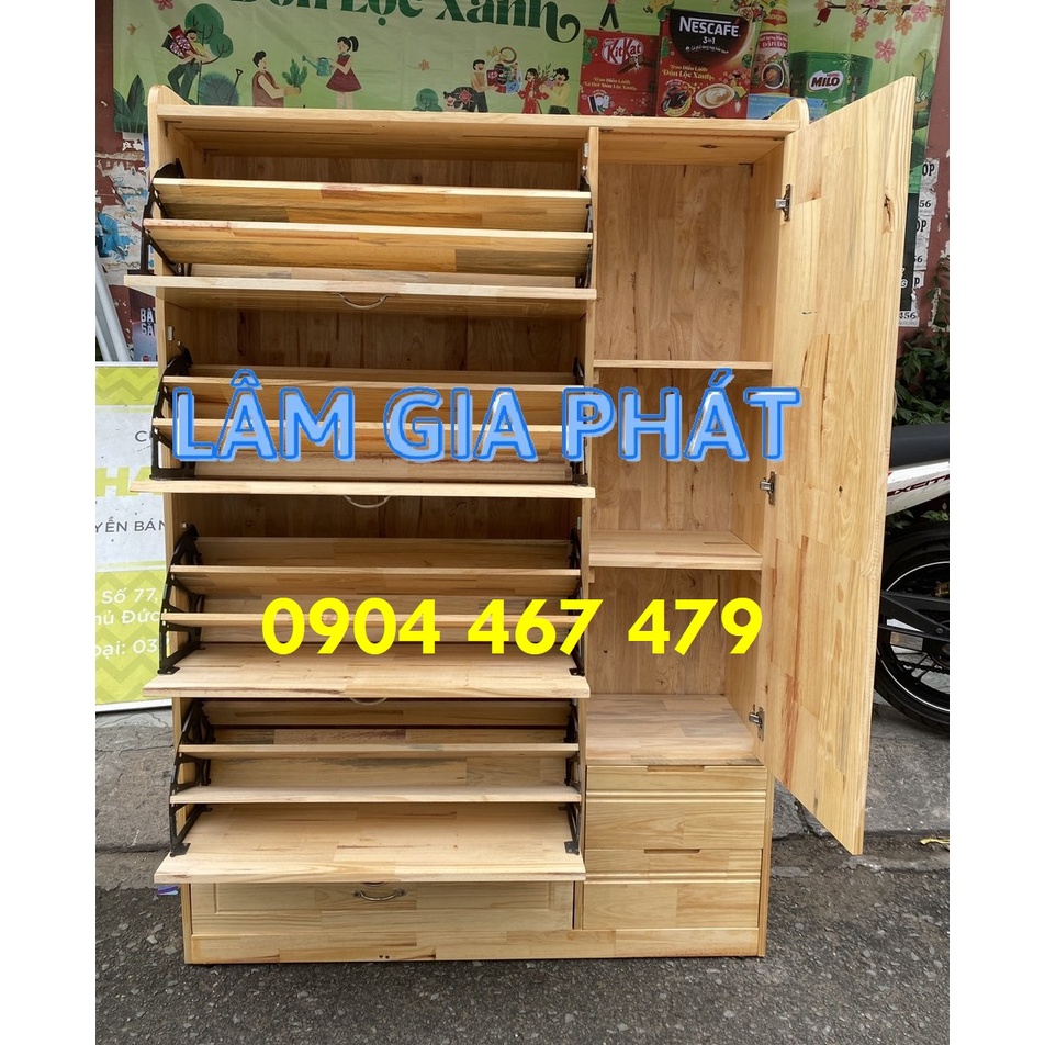 Tủ giày dép gỗ thông minh màu vàng tự nhiên của gỗ mới - tủ hiện đại