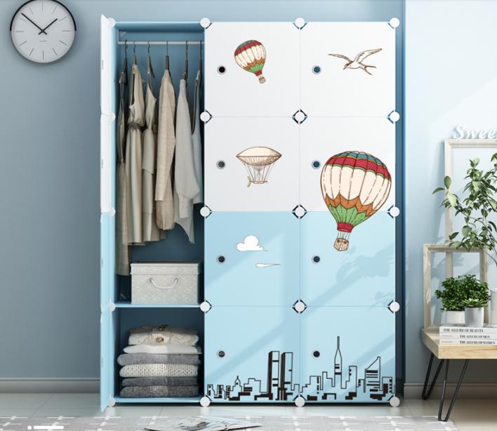 [HCM]TỦ NHỰA GHÉP 12 NGĂN - XANH DƯƠNG KHINH KHÍ CẦU 148x110x47cm