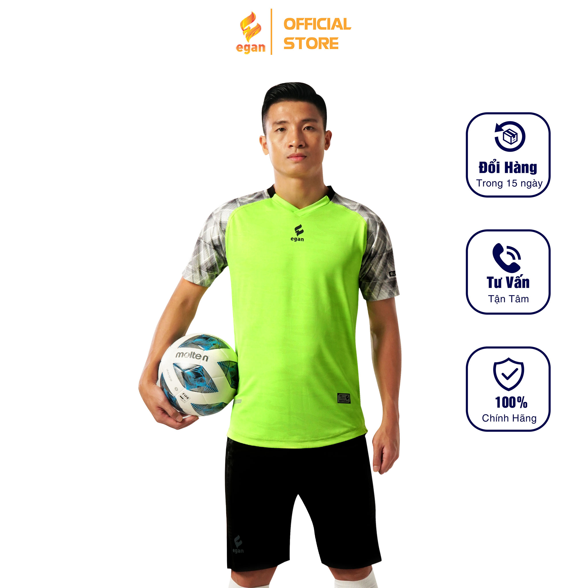 Bộ quần áo thể thao đá bóng egan alpha màu chuối thiết kế thoải mái trẻ trung năng động td04