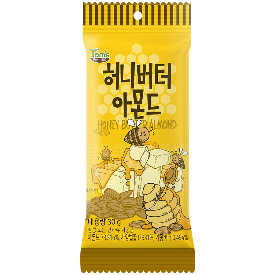 Hạt Hạnh Nhân Tom's Farm Tẩm Bơ Mật Ong  30g