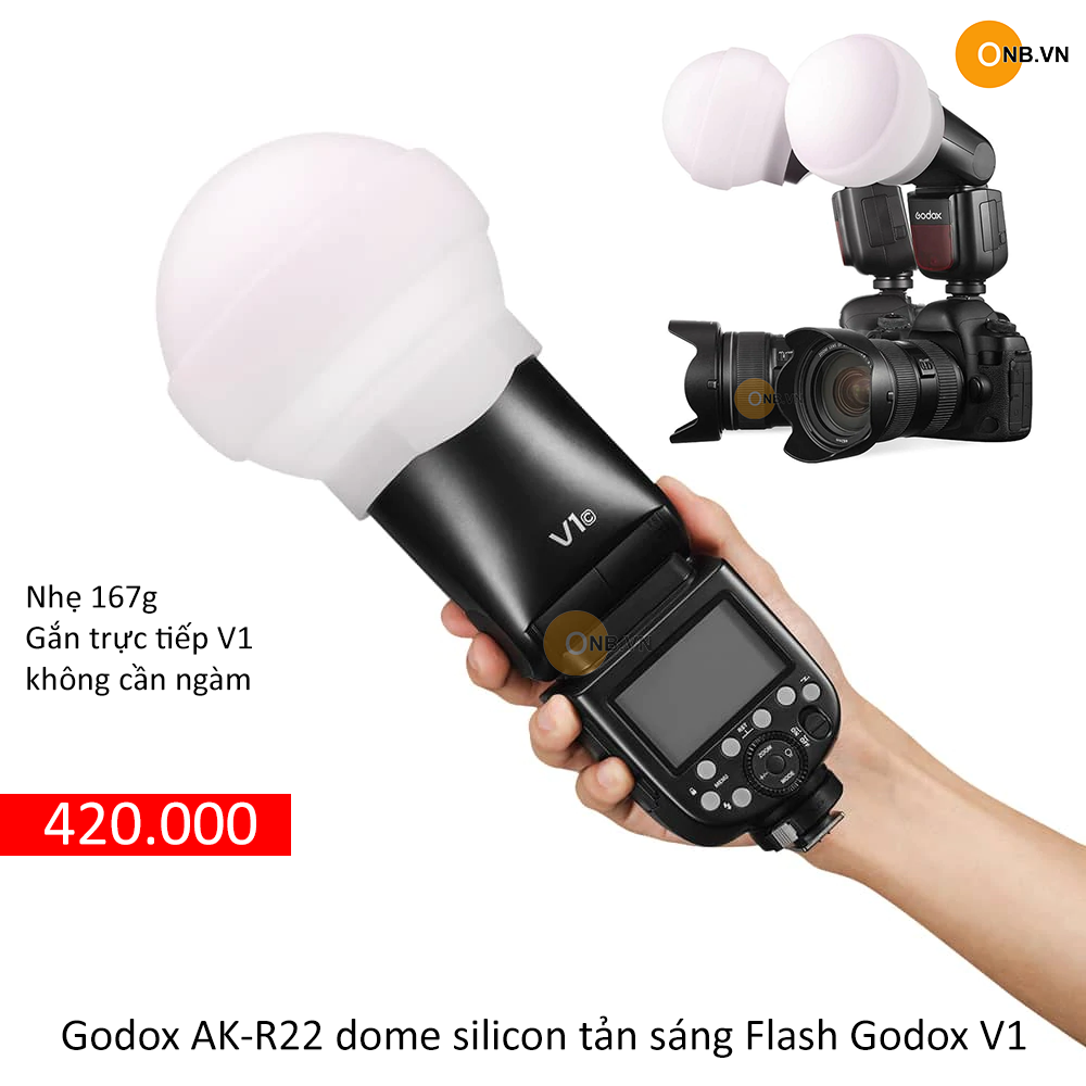 Godox AK-R22 Diffuser Dome silicon tản sáng Flash Godox V1