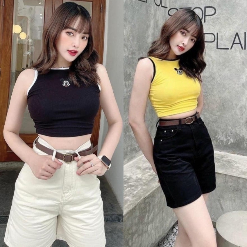 quần jean nữ lưng cao ống rộng Q15 dáng quần ngố lửng hai màu trắng đen, ko kèm nịt, đủ size SML 55kg quay đầu