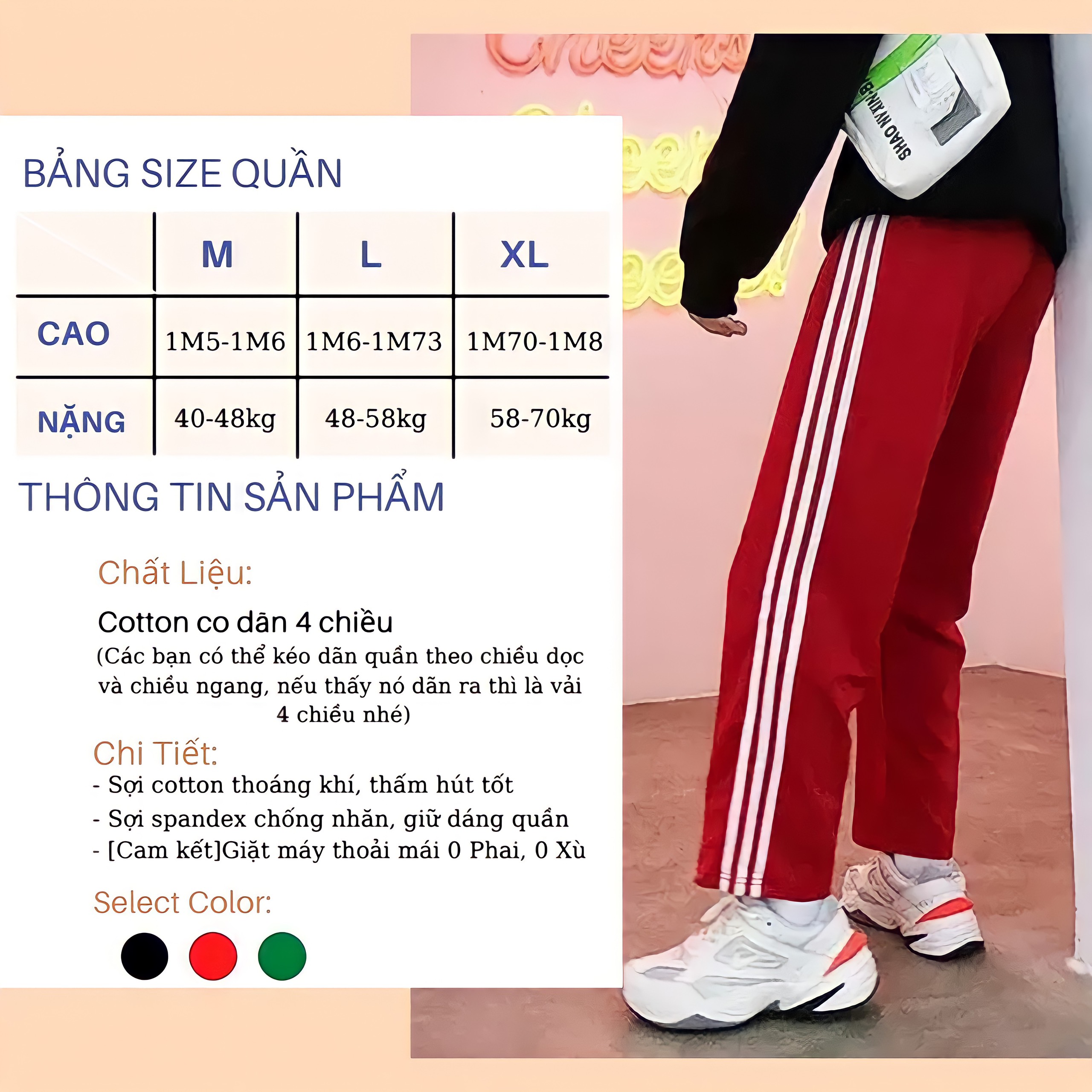 Quần 3 sọc suông unisex nam nữ FFStore