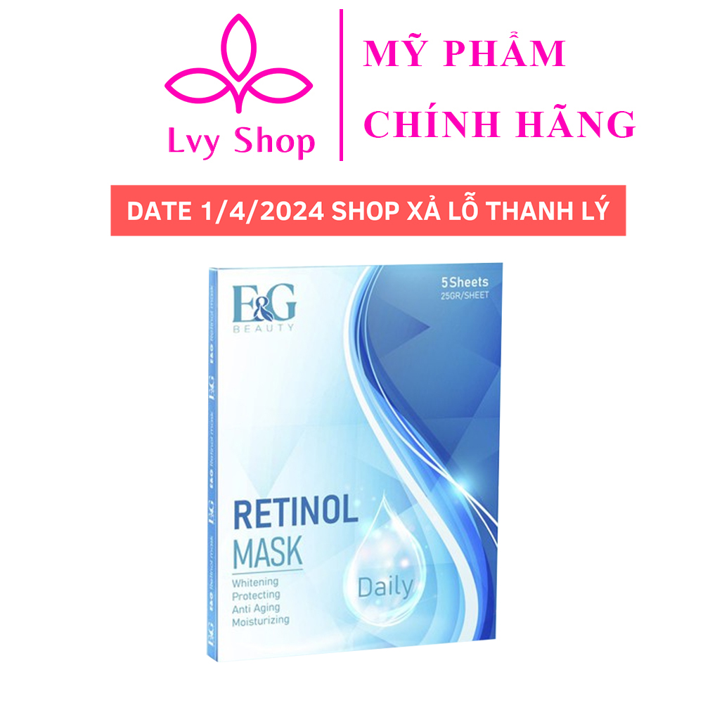 Mặt nạ Retinol Daily Mask E&G Beauty Hàn Quốc hộp 5 miếng ValaBeauty dưỡng ẩm chuyên sâu, dưỡng trắng tự nhiên