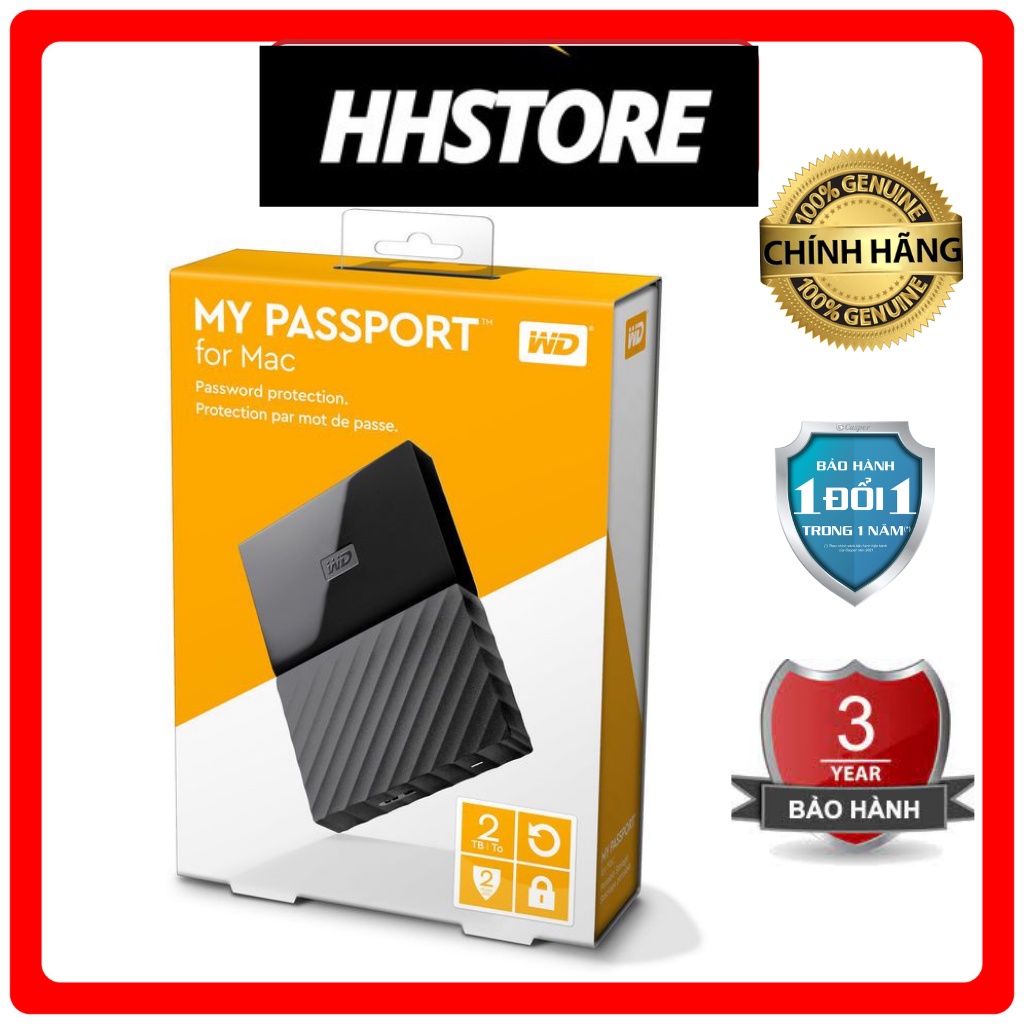 Ổ cứng hdd di động 2tb my passport usb 3.0 tặng bao chống sốc wd
