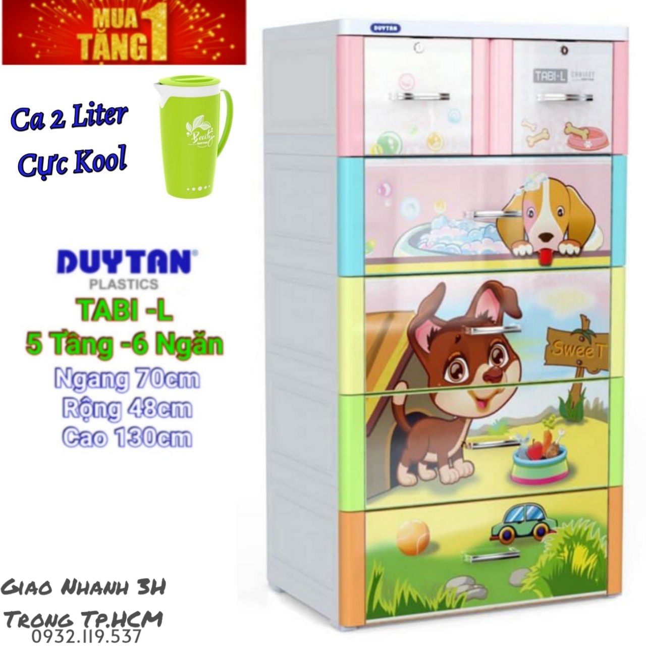 Tủ nhựa duy tân tabi-l cún con
