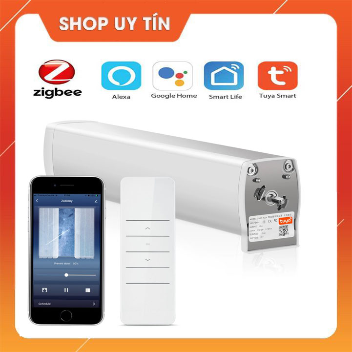 Động cơ rèm cửa tự động Tuya Zigbee /Wifi 2.4GHz Tích hợp Google Home và Alexa Điều Khiển Rèm Cửa Bằng Giọng Nói