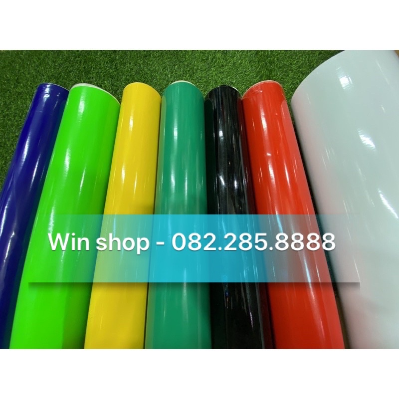 Giấy decal 3 lớp đủ màu vàng, trắng, xanh dương, xanh lá, đen bóng,… dán mọi loại xe dài 1m, rộng 60 cm
