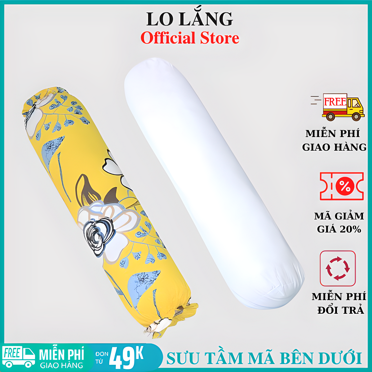 Ruột gối ôm bông gòn cực êm ái kích thước 30X100 hàng Việt Nam cao cấp