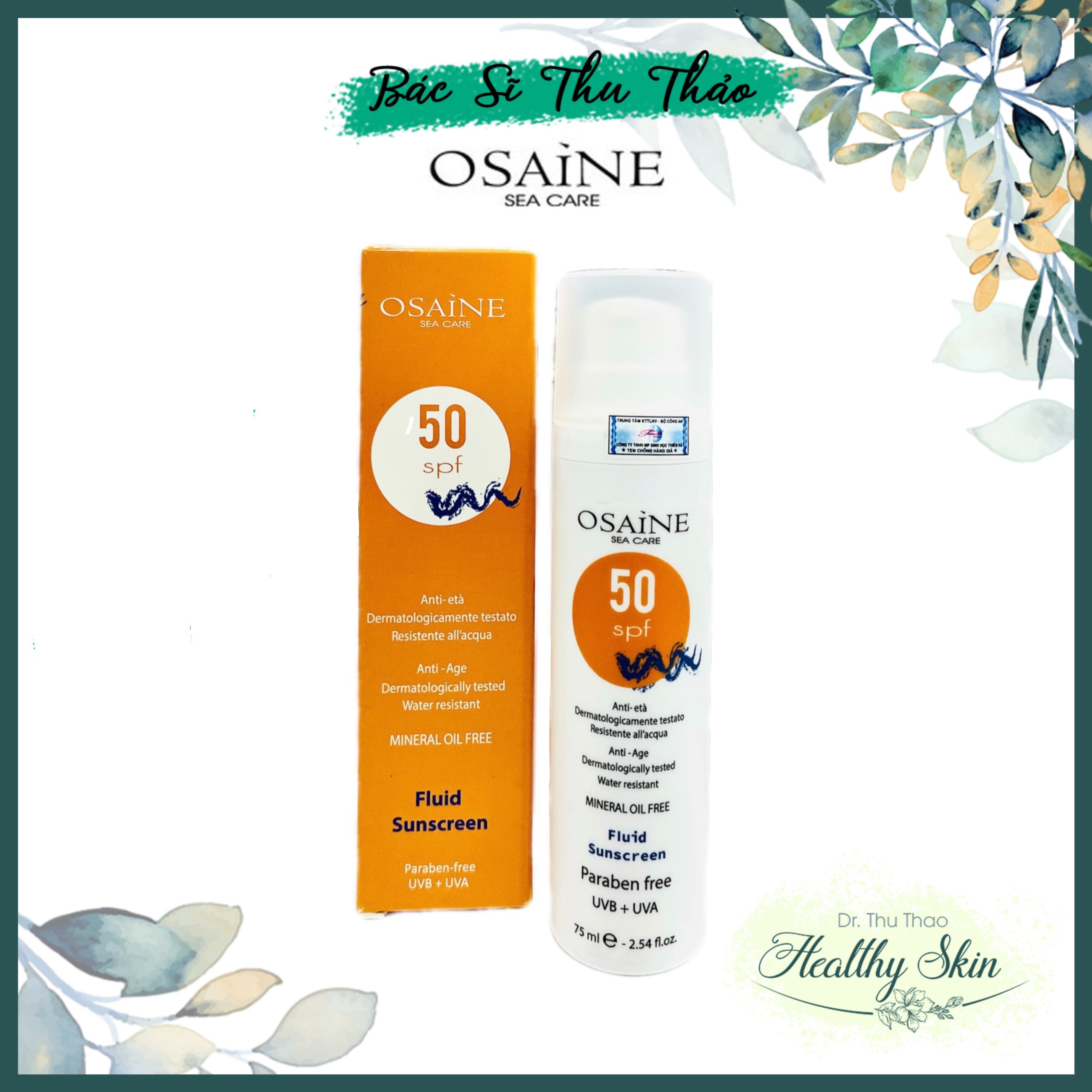 Kem dưỡng da chống nắng osaine fluid suncreen spf 50
