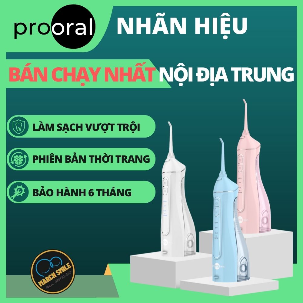 Máy tăm nước Prooral F27 vệ sinh răng miệng ưu việt, 4 chế độ nước,1 chế độ tùy chỉnh,GUAVA SUN art tech