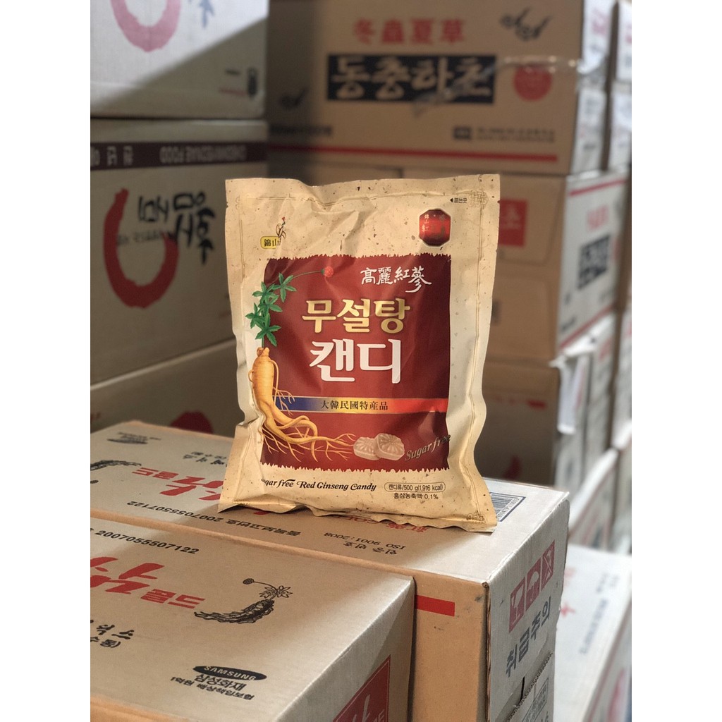 [HCM]Kẹo Sâm Hàn Quốc Không Đường Cho Người Ăn Kiêng 500gr - Kẹo Sâm Không Đường Thực Phẩm An Toàn Sức Khỏe HCM