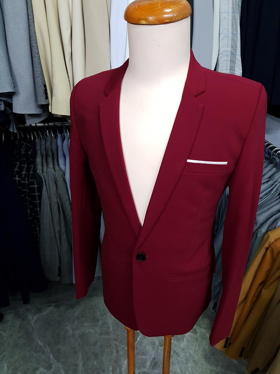 [HCM]Áo vest nam form ôm body màu đỏ đô chất vải dày mịn co giãn