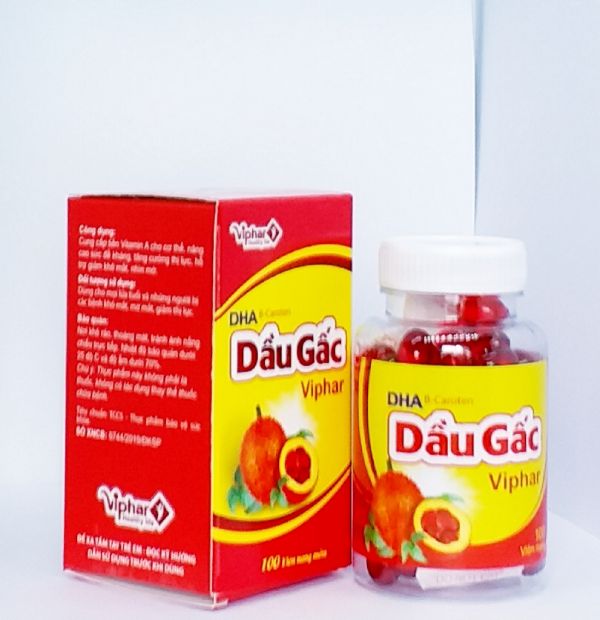 [HCM]Dầu gấc DHA đẹp da chống lão hóa lọ 100v