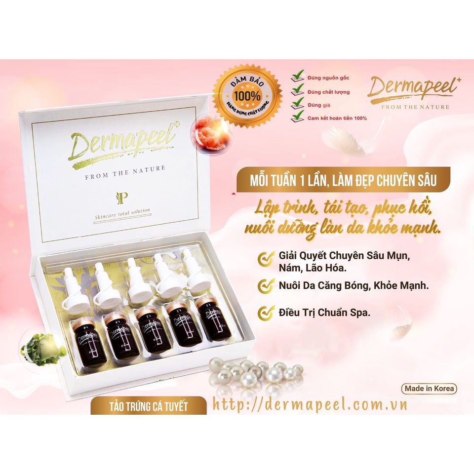 Vi kim tảo biển dermapeel trứng cá tuyết hàn quốc 6ml - serum peel da phục hồi da mụn tiêu chuẩn spa - dermapeel hàn quốc