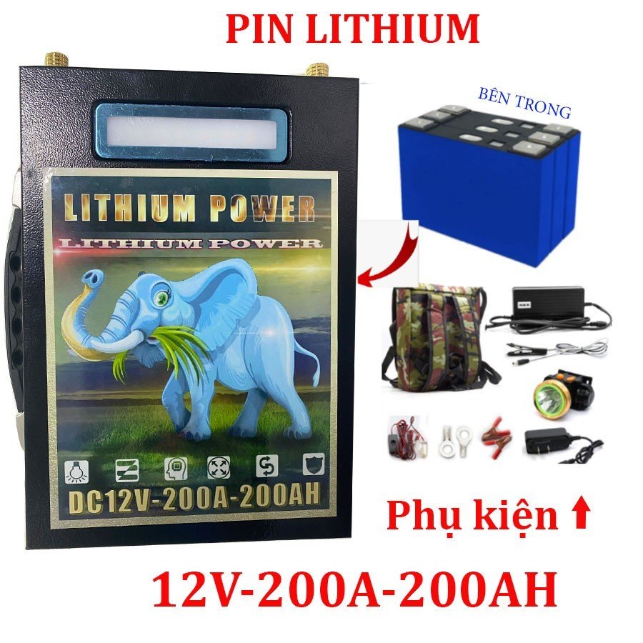 Bình Ác Quy Pin Lithium 12V Công Suất 80Ah-100Ah-150Ah-200Ah, Pin Linon Thế Hệ Pin Mới