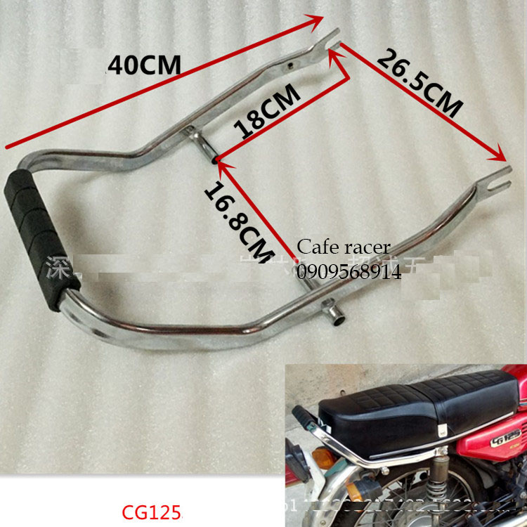 Baga cản sau inox xe CG125 40x26cm