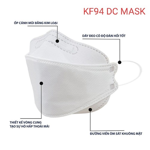 Combo 20 cái khẩu trang 4D Mask 4 Lớp Kháng Khuẩn DC Mask KF94 Công Nghệ Hàn Quốc