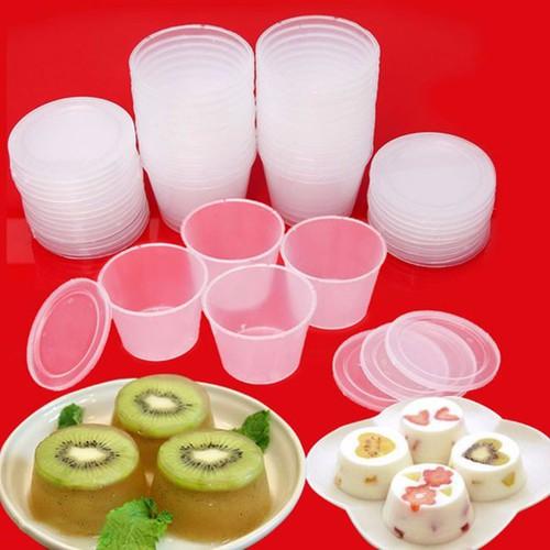 [HCM]Combo 50 hộp đựng bánh flan hộp nhựa đựng bánh loại nhỏ có nắp đậy hộp đựng bánh flan rau câu đa năng