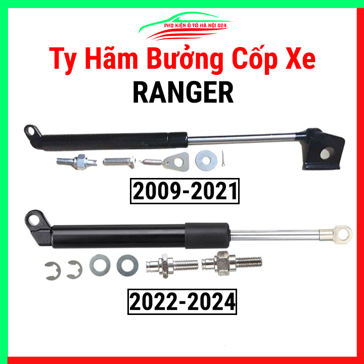 Ty hãm mở cốp, hạ bưởng cho thùng xe ô tô bán tải Ford Ranger 2009-2021, 2022-2024 kèm phụ kiện lắp