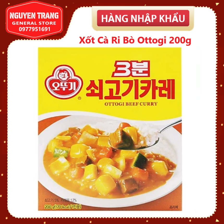 Xốt cà ri bò ăn liền ottogi 200g hộp giấy