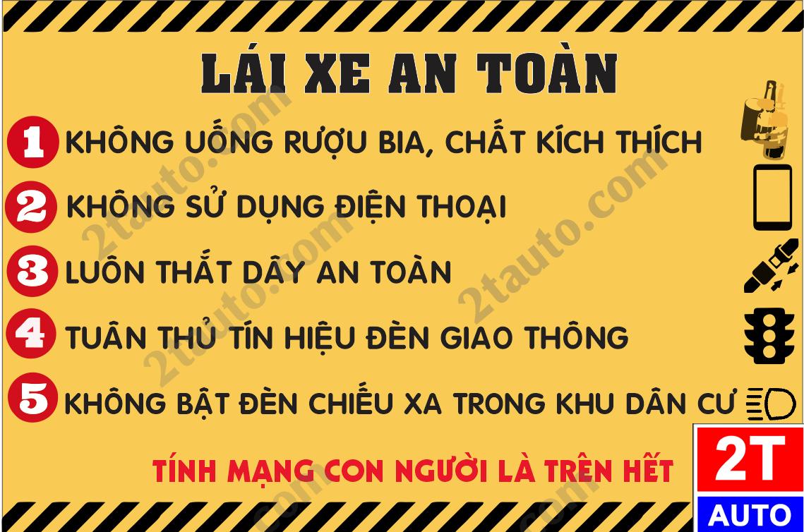 Logo khẩu hiệu LÁI XE AN TOÀN NỀN VÀNG