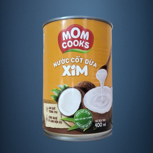 MOM COOKS - Lon 400ml - NƯỚC CỐT DỪA XIM BẾN TRE Coconut Milk