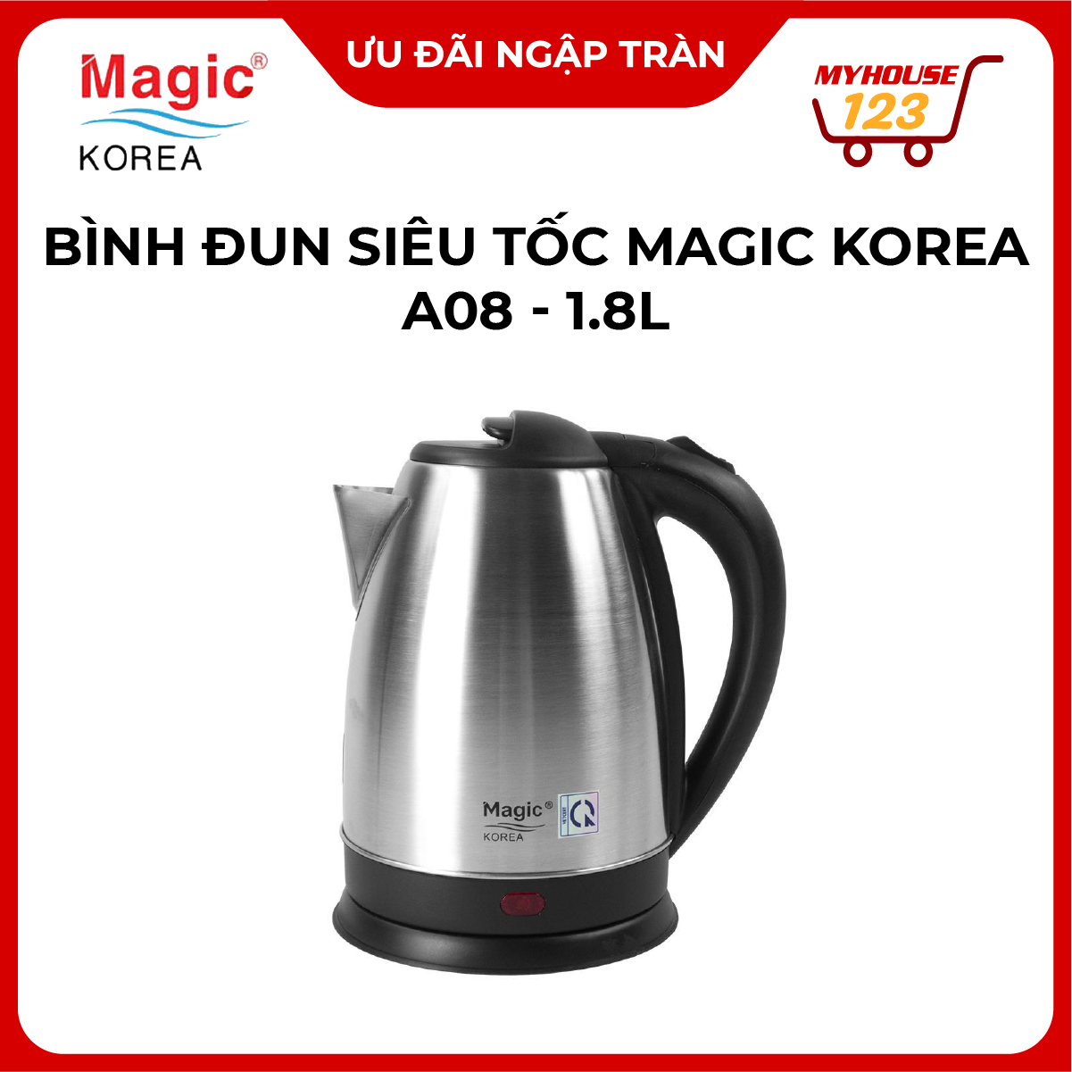 Bình đun siêu tốc magic korea a08 1.8l