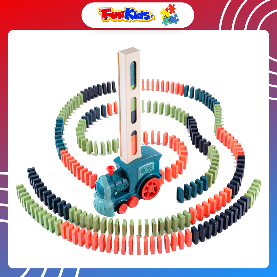 Đồ chơi tàu hỏa chạy pin xếp 60 thanh domino tự động siêu hấp dẫn, chất liệu nhựa ABS cao cấp phát triển trí thông minh cho trẻ em từ 2 tuổi trở lên