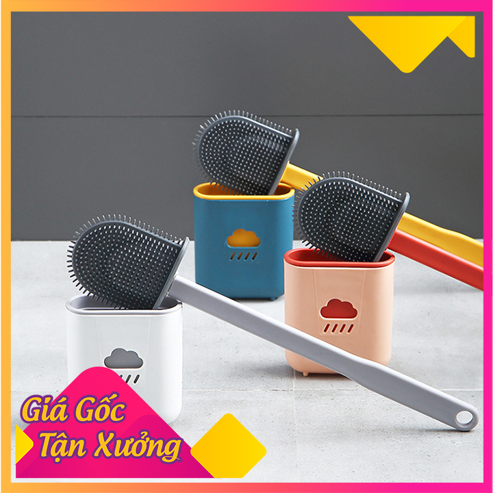 Chổi Cọ Nhà Vệ Sinh, Cây Cọ Toilet Bồn Cầu Bằng SiliCon + Cọ vệ sinh nhà tắm bồn cầu toilet siêu sạch chất liệu silicon