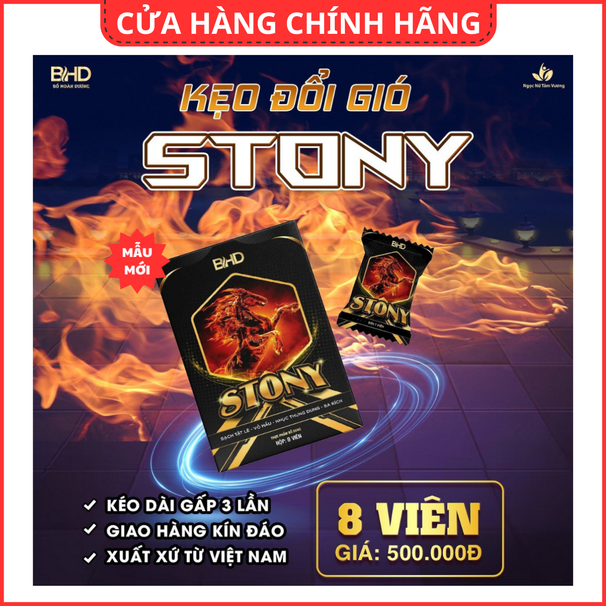 Kẹo đổi gió stony - hộp 8 viên - free ship