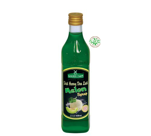 Siro Golden Farm Dưa Lưới Chai Thủy Tinh 520ml