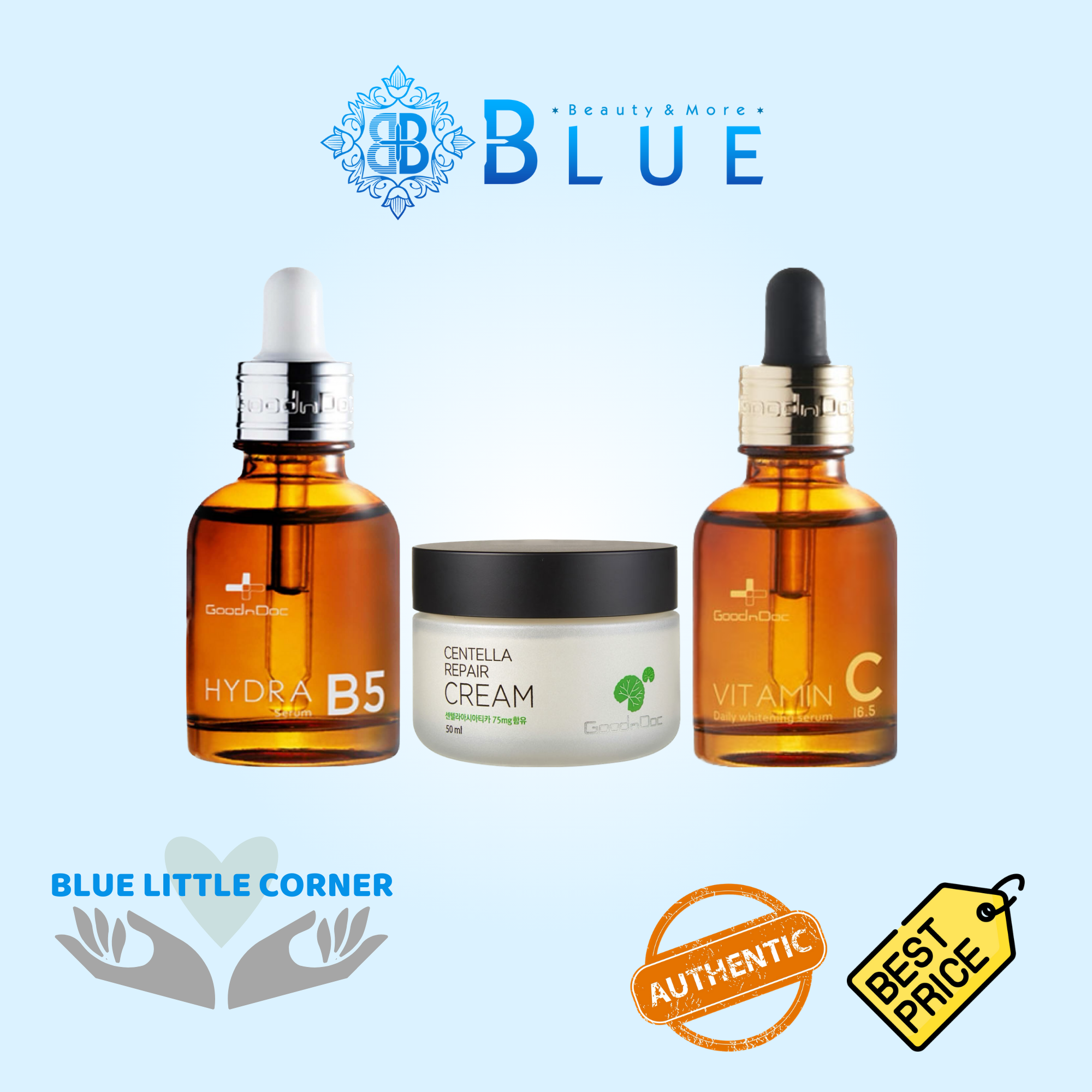 Serum phục hồi sáng da GoodnDoc B5 - Vitamin C - Kem Centella