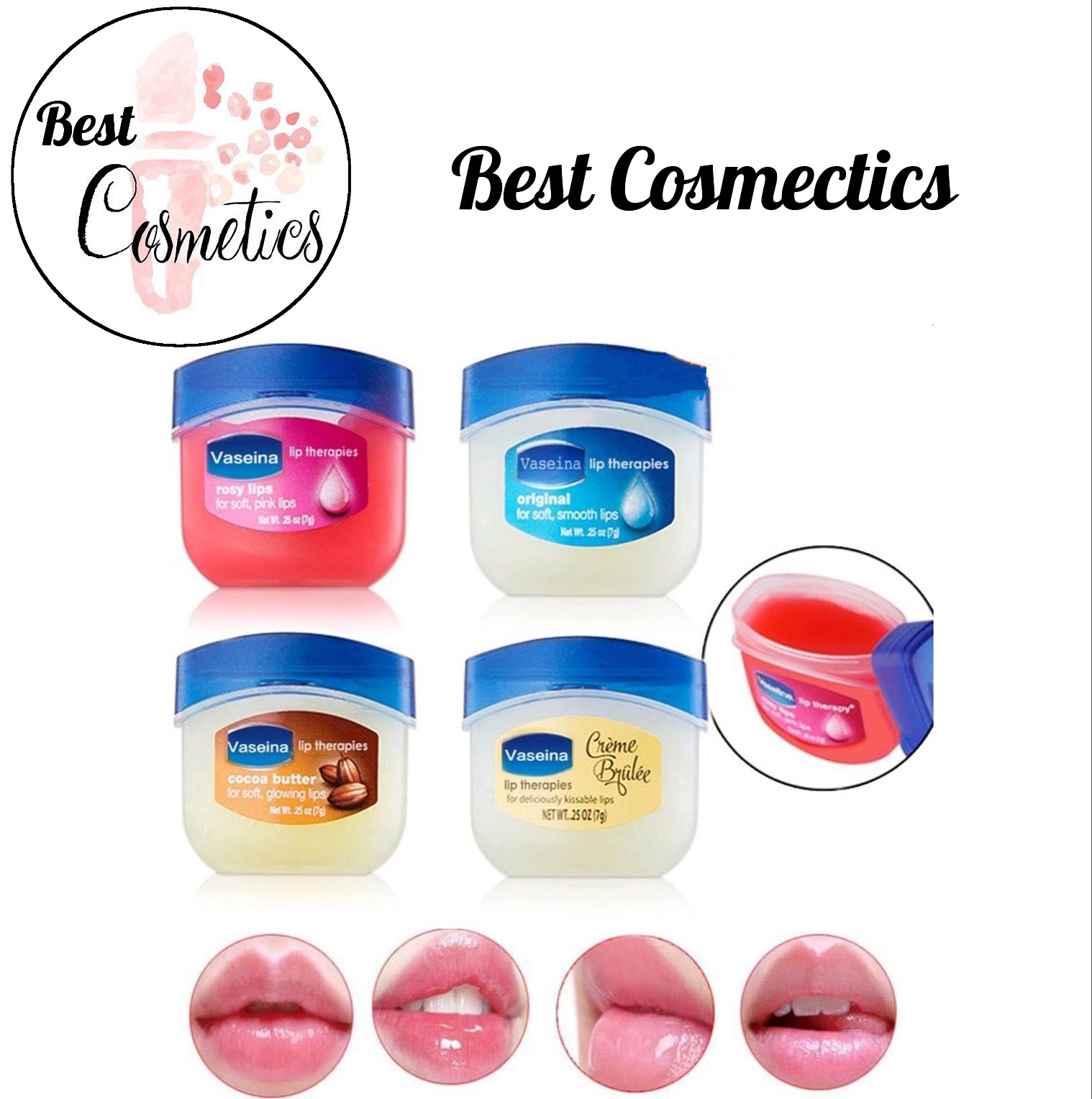 Sáp Dưỡng Môi Mềm Mịn Vaseline Original/ Rosy Lips 7g