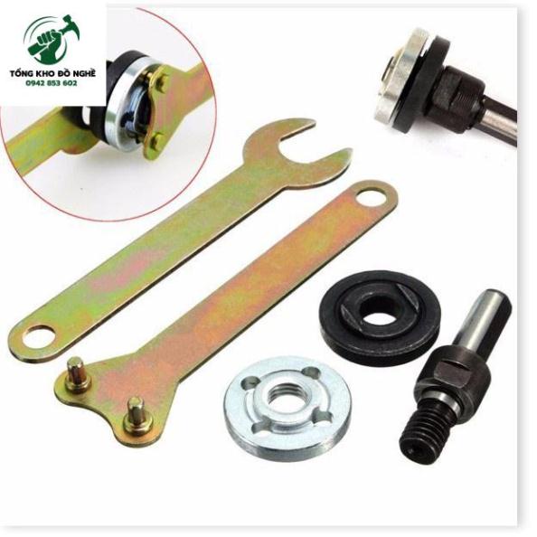 Bộ 5 phụ kiện chuyển đổi máy khoan thành máy cưa, cắt, mài... trục 10mm