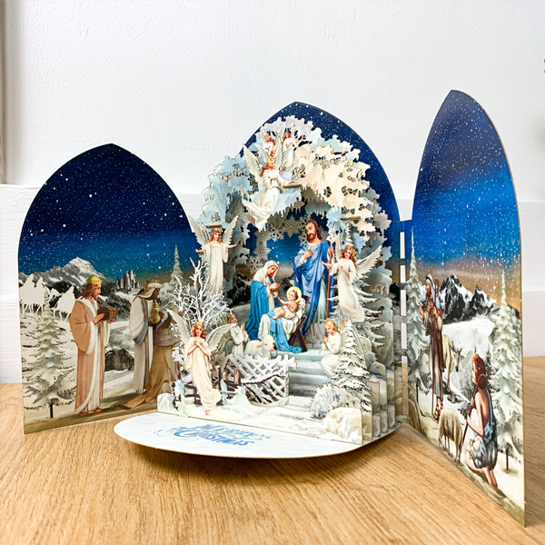 Thiệp noel snowflakes 20x15cm, christmas popup card 2022, quà tặng giáng sinh