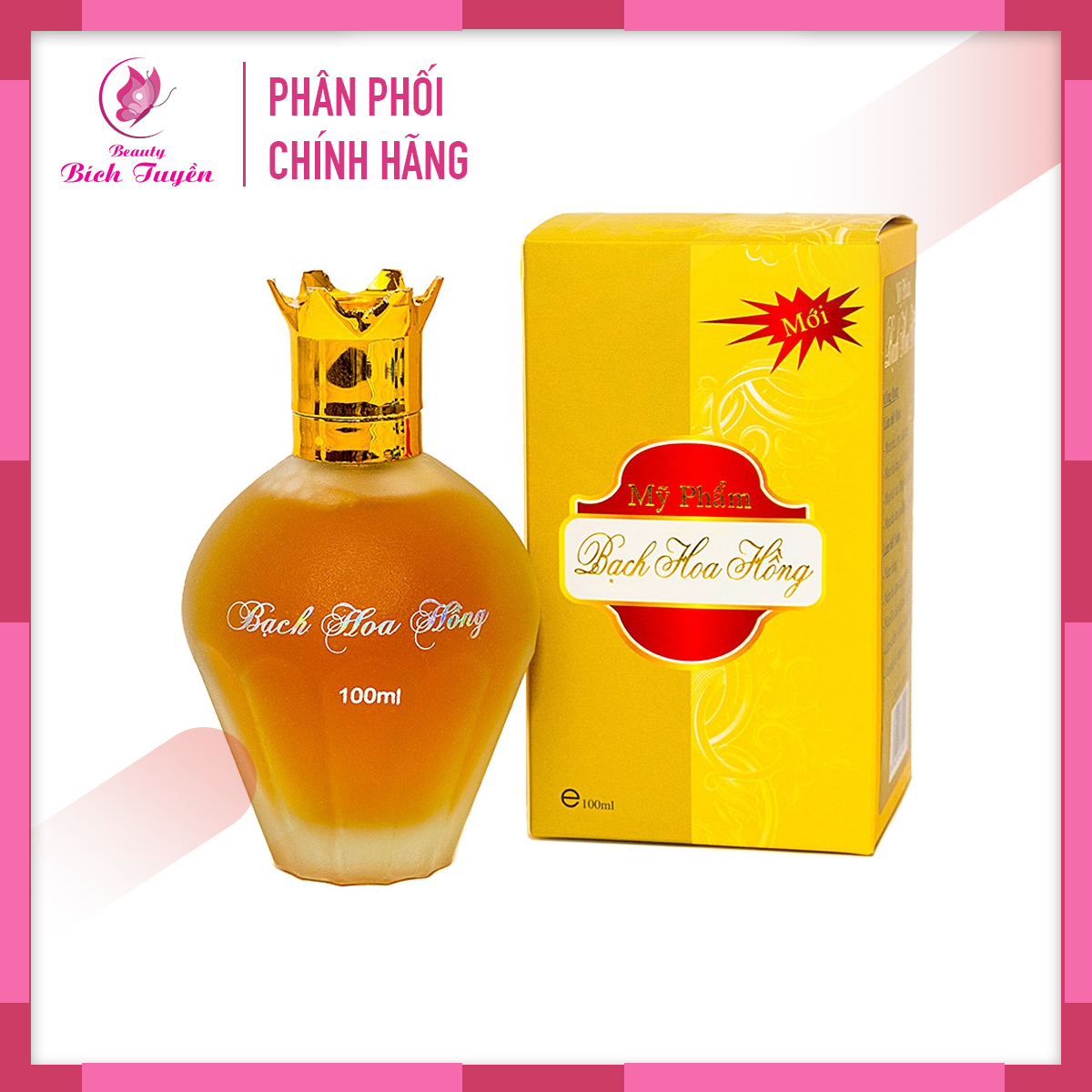 Serum Mỹ Phẩm Bach Hoa Hong Trắng Da Giảm Mụn Nám Chống Lão Hóa Tái Tạo Da Se Khít Lỗ Chân Lông 100ml