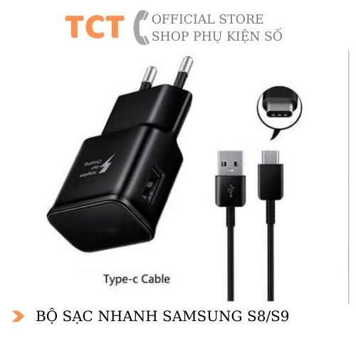 Bộ sạc nhanh sam sung s8/s9 chuẩn 3.0 full box chân typec