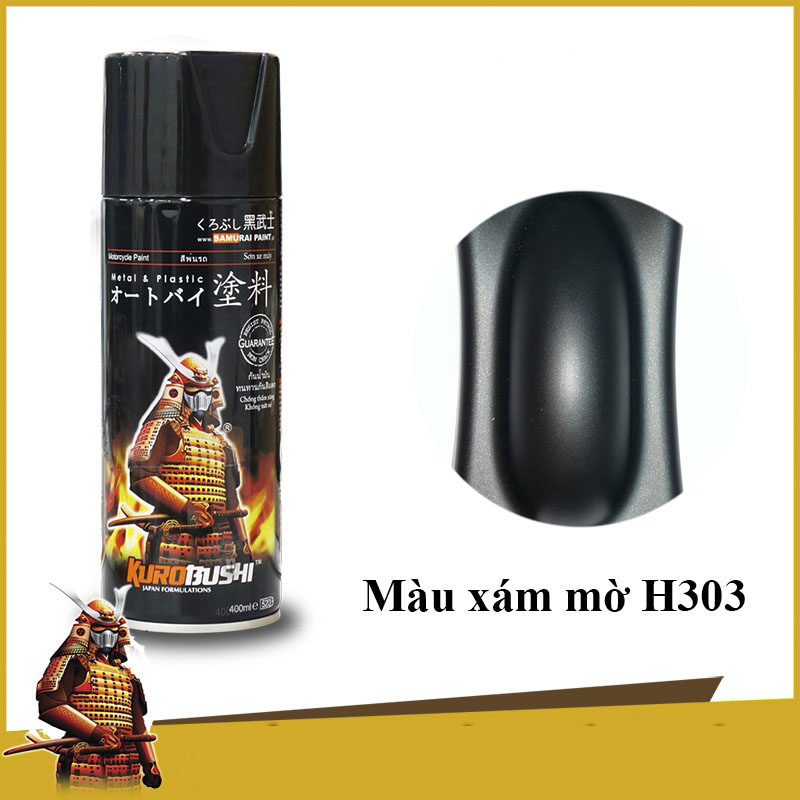 H303 _ sơn xit samurai h303 màu xám mờ honda _ matt axis grey _ tốt, giá rẻ, ship nhanh.