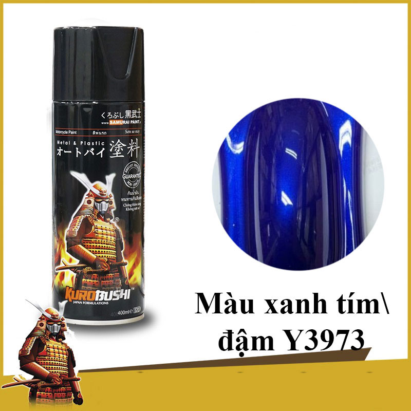 Y3973 _ chai sơn xịt samurai y3973 màu xanh tím đậm yamaha