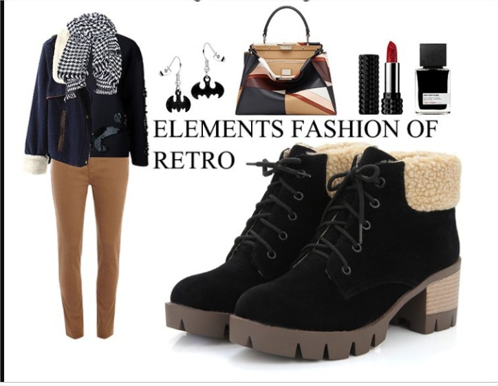 Bốt nữ cổ ngắn lót lông mùa đông B134