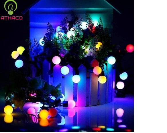 Combo 2 dây đèn bóng bi, dây đèn trang trí noel nhiều màu 52 bóng 10 mét mẫu mới 2022