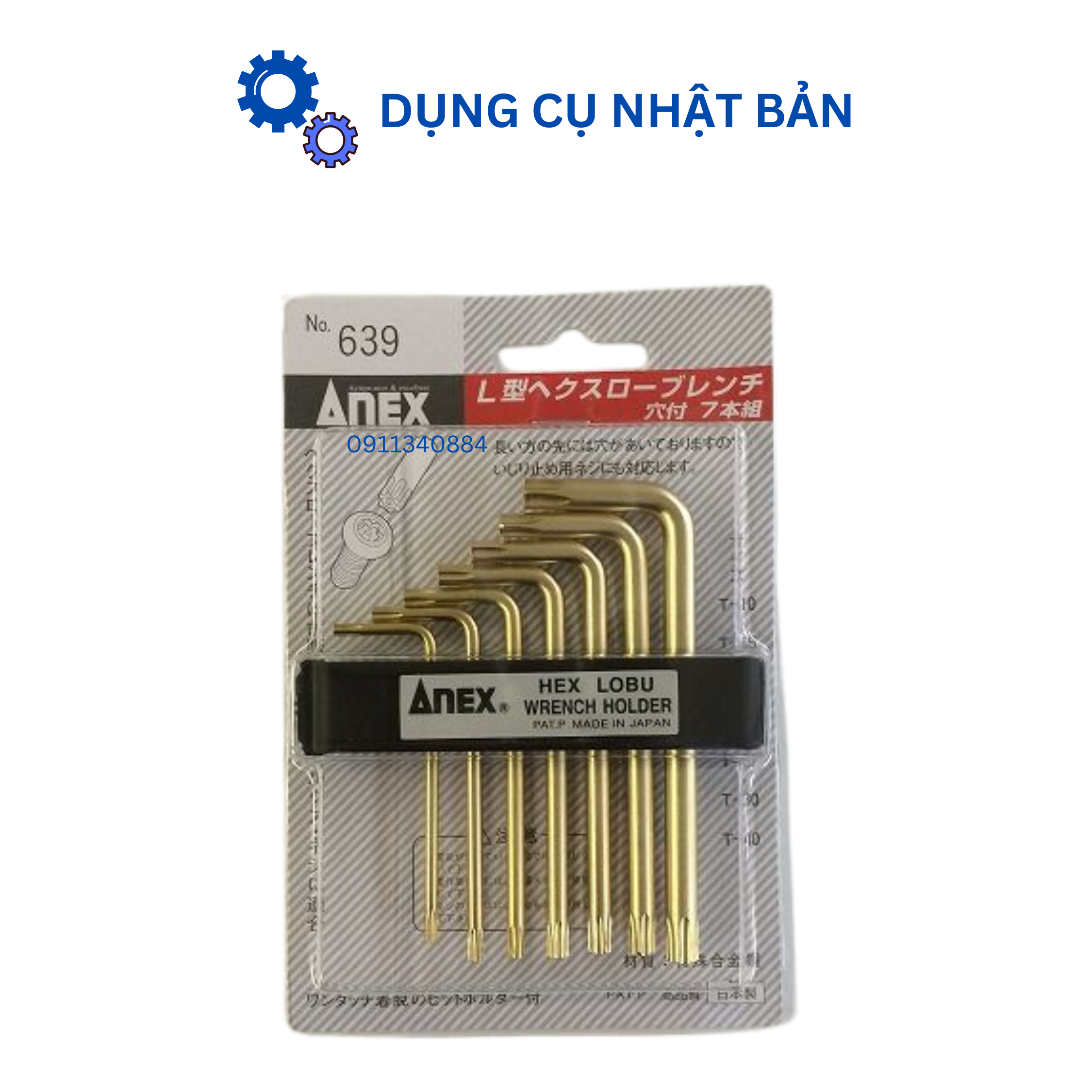 Bộ 7 lục giác hoa thị chữ L T10 - T40 Anex Nhật Bản - bộ lục giác hoa thị