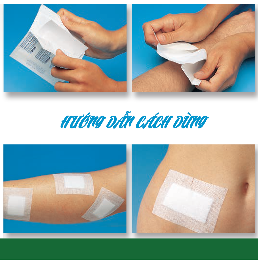 Băng keo có Gạc Vô Trùng Young Wound Dressing vô trùng dán vết thương thấm hút tốt combo 10 miếng